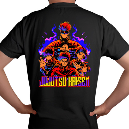 Playera Anime Manga Jujutsu Kaisen Negra De Algodón