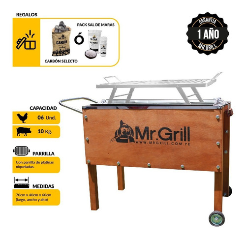 Caja China Mediana Premium Mixta + Parrilla + Carbón Sal