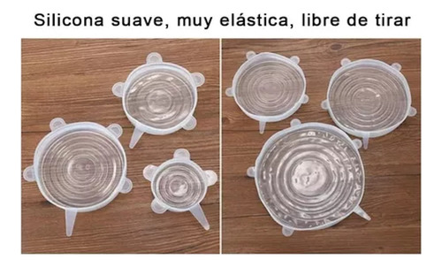 Tapas De Silicon Reutilizables Sellos Antiderrames 6 Piezas