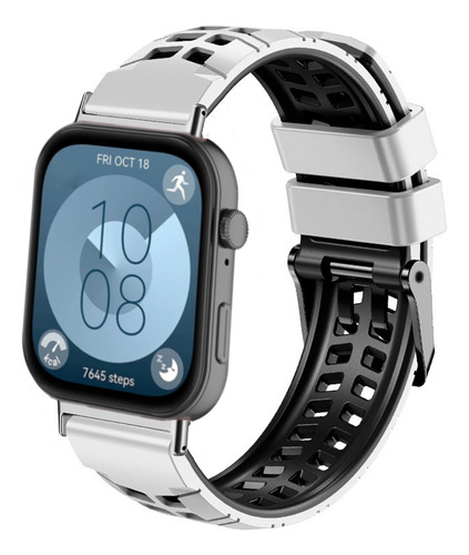 Correa De Silicona De Dos Tonos Para Huawei Watch Fit4 Pro