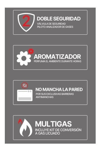 Imagen 2 de 5 de Calefactor A Gas Eskabe Miniconvex 8000kcal S21 Mx8 Digiya