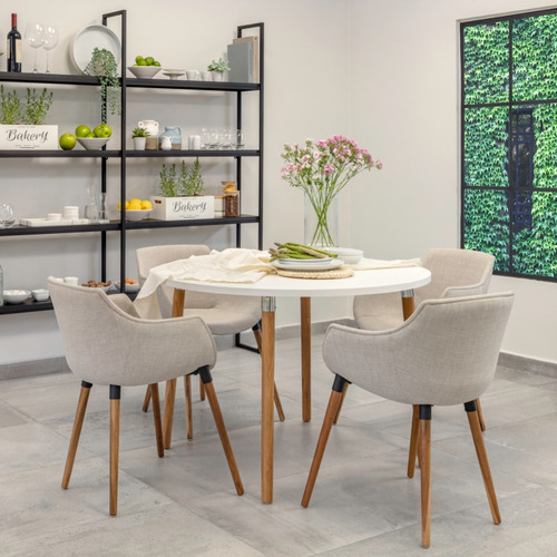 Imagen 4 de 5 de Mesa De Comedor Diseño Camelia 110 Diámetro Rossi