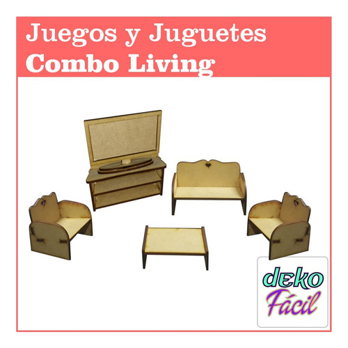 Combo Living Para Casa De Muñecas Articuladas De 29 Cm