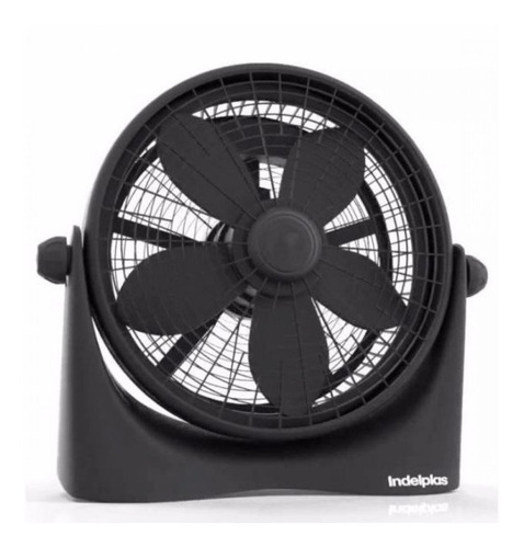 Ventilador de pared y de piso Indelplas IV12 turbo negro con 5 palas de plástico, 12" de diámetro 220 V