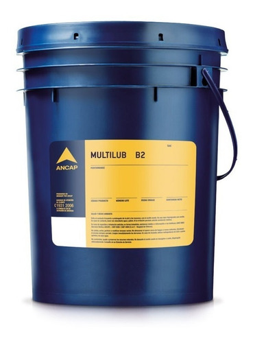 Grasa De Litio Multi Propósito Multilub B2 Ancap 18 Kg