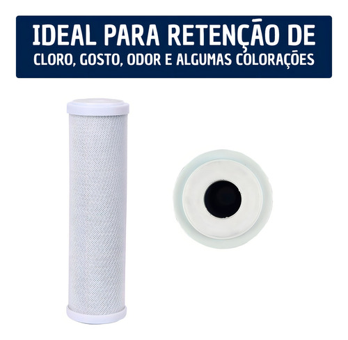 Filtro Cavalete Caixa Dágua Carvão Ativado Prata Coloidal Cor Branco