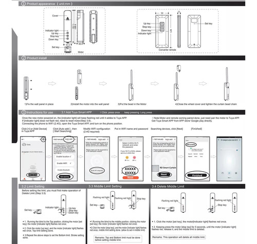 Control Cortinas Motor Wifi Tuya Silencioso