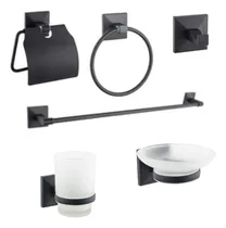 Comprar Kit De Accesorios Para Baños 6 Piezas Cromo Y Vidrio M-6100