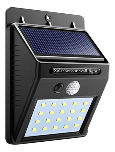 Luz Led, Mxeol-001, 1pza, 4w, 20 Led, Panel Solar 0.55w, Bat Estructura Negro