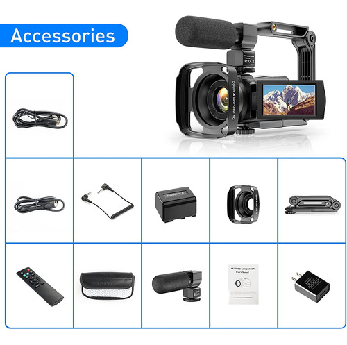 Videocámara 4k Uhd 48mp Wifi Ir Visión Cámara