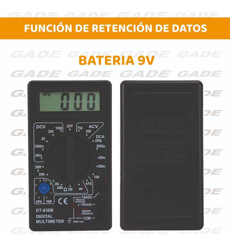 Tester Multimetro Digital Dt830b Con Cables Economico
