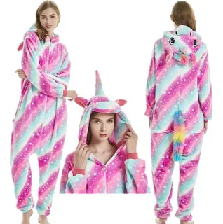 Mameluco Unicornio Disfraz Cosplay Arcoiris Adulto Pijama