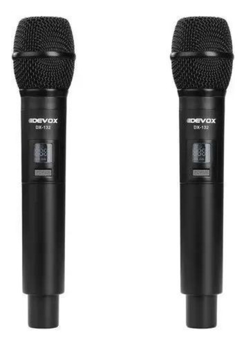 Microfone Sem Fio Bastão Duplo Dx-132 Multifrequência Devox