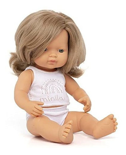 Miniland Baby Doll Chica Rubia Sucia Caucásica 15'' En Caja 