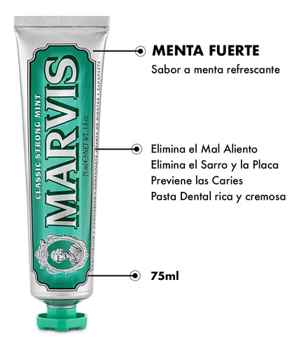 Pasta De Dientes Marvis Strong Mint 75 Ml