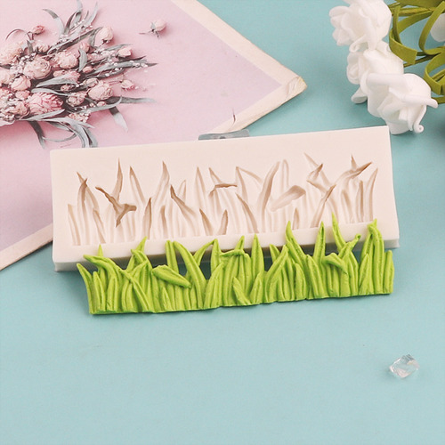 Molde Silicone Grama Folhas Mato Arbusto Floresta Gramado