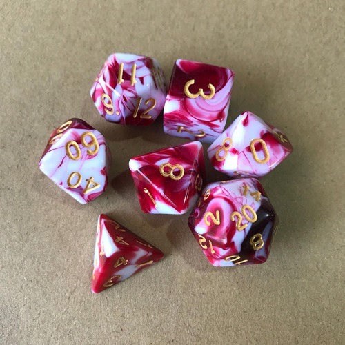 5 Juego De Dados Poliédricos Surtido De Enseñanza E Rojo3