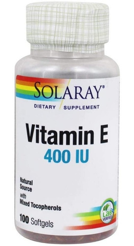 Vitamina E 100caps Solaray - Unidad a $2724