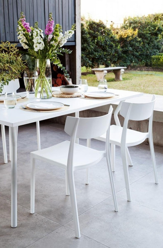 Imagen 3 de 8 de Silla Apilable Plastica Exterior Quincho Polipropileno Fibra