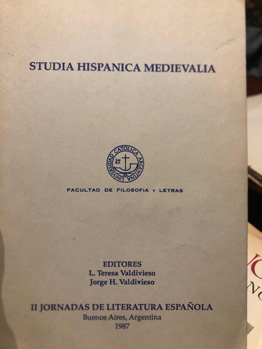 Studia Hispanica Medievalia Valdivieso Ii Jornadas Española