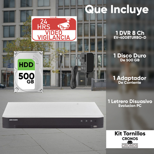 Epcom Dvr 8 Canales 4k Turbohd + 8 Canales Ip 8 Megapixel Tecnología Acusense Con Audio Por Coaxitron 1 Bahía De Disco Duro 4 Canales De Audio Y 8 Entradas De Alarma 4 Salida De Alarma + 500gb Hdd