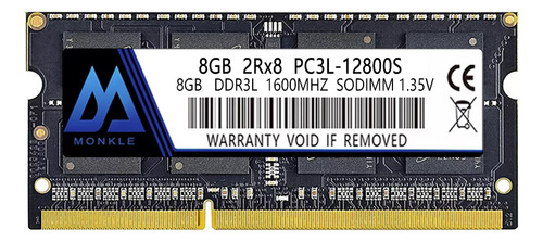 Memoria Ram Gamer Color Negro 8gb 1x8gb Monkle Ddr3l-1600s