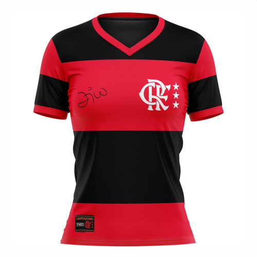 Camisa Flamengo Libertadores 81 Zico Babylook Fem Original