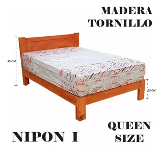 Cama Queen Size,madera Tornillo,modelo Nipon I