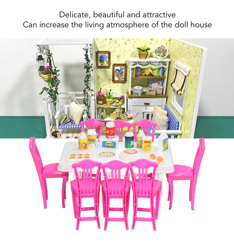 Juego De Mesa De Comedor Tipo Casa De Muñecas Para Niños Par