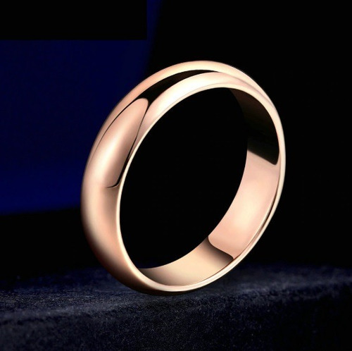 Imagen 2 de 9 de Anillo Compromiso Argolla Clásica Rose Gold Boda Regalo