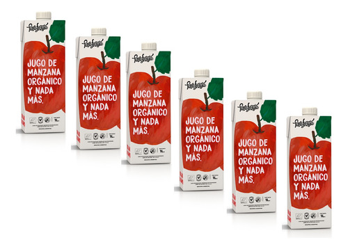 Jugo 100% Exp. X 1 Ltr Pura Frutta Manzana Organico X 6 Unid