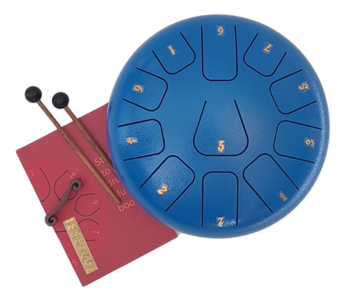 Steel Tongue Drum 8 Pulgadas 11 Tonos Azul Meditacion