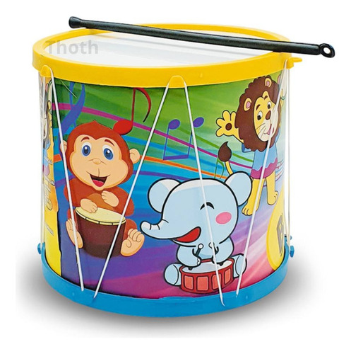 Kit 5 Instrumentos Flauta Guitarra Bumbo Brinquedo Infantil
