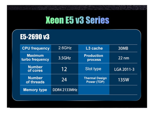 Processador Intel Xeon E5-2690 V3 Lga 2011 X99 Usado (Usado)