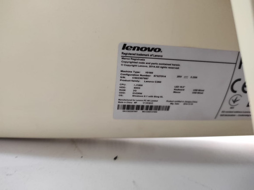Lenovo Pc De Escritorio All In One 19.5 PuLG Intel Celeron (Usado)