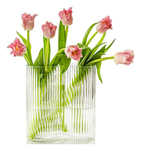 Jarrón De Cristal Para Flores, Moderno Y Grande, Con Forma D