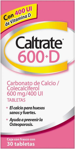 Caltrate 600+d Carbonato De Calcio/ Colecalciferol C/30 Tabs