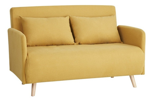 Rimini Sofacama Estilo Moderno Color Amarillo Mango Diseño De La Tela Lino