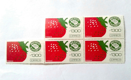 Imagen 2 de 2 de Timbres Postales México Exporta Fresas