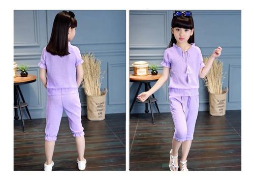 Conjunto De Dos Piezas De Estilo Coreano De Verano Para Niña