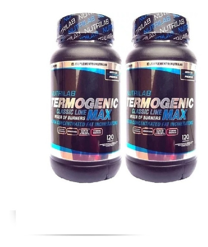 Nutrilab Termogenic Max 2 X 1 Quemador De Grasa 120 Compr 