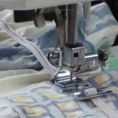 Calcador Pregar Fita Passar Elástico Máquina Cost. Doméstica