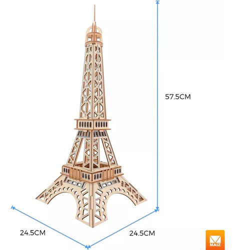 Rompecabezas 3d Madera Mdf Torre Eiffel Decoracion Juguete
