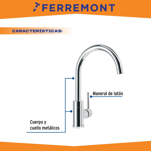 Monomando Para Fregadero, Cuello Alto, Foset Element 49915