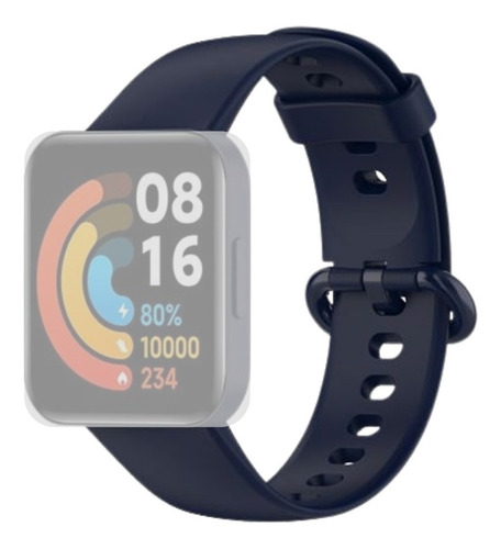 Pulseira De Silicone Compatível Com Xiaomi Mi Watch Lite 2 Cor Azul