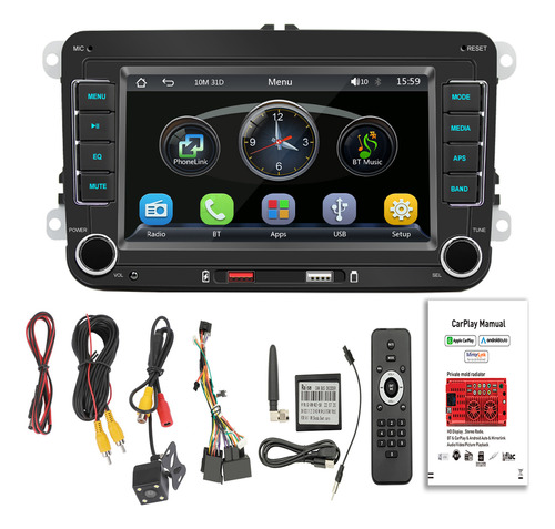 Radio Estéreo Inalámbrica Carplay Bluetooth Fm Para Coche, R