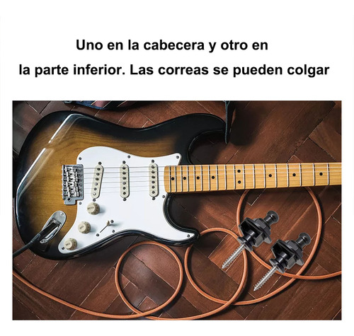 2pzs Botones Seguros Para Guitarra O Bajo Correa Strap