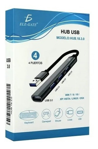 4 Puertos Hub Usb 3.0 Tipo C Win 7/8/10 Xp Linux Osx Laptop