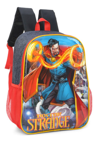 Mochila Escolar De Costas Doutor Estranho Volta Às Aulas Cor Cinza/Vermelho