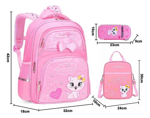 Kit De Mochilas Escolares Con 6 Rodante Ruedas Para Niñas